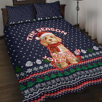 The Season To Be Jolly Goldendoodle Christmas Quilt Bed Set Xmas Holiday Patterns - Wonder Print Shop