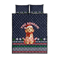 The Season To Be Jolly Goldendoodle Christmas Quilt Bed Set Xmas Holiday Patterns - Wonder Print Shop