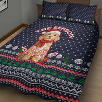 The Season To Be Jolly Goldendoodle Christmas Quilt Bed Set Xmas Holiday Patterns - Wonder Print Shop
