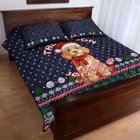 The Season To Be Jolly Goldendoodle Christmas Quilt Bed Set Xmas Holiday Patterns - Wonder Print Shop