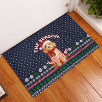 The Season To Be Jolly Goldendoodle Christmas Rubber Doormat Xmas Holiday Patterns - Wonder Print Shop