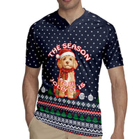 The Season To Be Jolly Goldendoodle Christmas Rugby Jersey Xmas Holiday Patterns - Wonder Print Shop