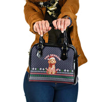 The Season To Be Jolly Goldendoodle Christmas Shoulder Handbag Xmas Holiday Patterns - Wonder Print Shop