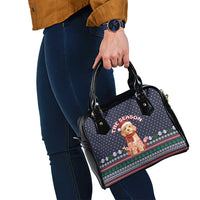 The Season To Be Jolly Goldendoodle Christmas Shoulder Handbag Xmas Holiday Patterns - Wonder Print Shop