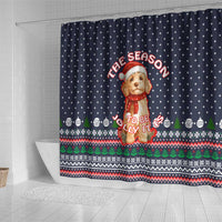 The Season To Be Jolly Goldendoodle Christmas Shower Curtain Xmas Holiday Patterns - Wonder Print Shop