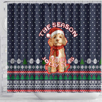 The Season To Be Jolly Goldendoodle Christmas Shower Curtain Xmas Holiday Patterns - Wonder Print Shop