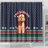 The Season To Be Jolly Goldendoodle Christmas Shower Curtain Xmas Holiday Patterns - Wonder Print Shop