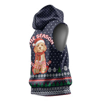 The Season To Be Jolly Goldendoodle Christmas Sleeveless Hoodie Xmas Holiday Patterns - Wonder Print Shop