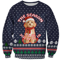 The Season To Be Jolly Goldendoodle Christmas Sweatshirt Xmas Holiday Patterns - Wonder Print Shop