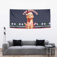The Season To Be Jolly Goldendoodle Christmas Tapestry Xmas Holiday Patterns - Wonder Print Shop