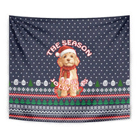 The Season To Be Jolly Goldendoodle Christmas Tapestry Xmas Holiday Patterns - Wonder Print Shop