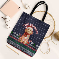 The Season To Be Jolly Goldendoodle Christmas Tote Bag Xmas Holiday Patterns - Wonder Print Shop