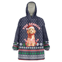 The Season To Be Jolly Goldendoodle Christmas Wearable Blanket Hoodie Xmas Holiday Patterns - Wonder Print Shop