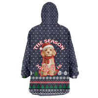 The Season To Be Jolly Goldendoodle Christmas Wearable Blanket Hoodie Xmas Holiday Patterns - Wonder Print Shop
