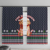 The Season To Be Jolly Goldendoodle Christmas Window Curtain Xmas Holiday Patterns - Wonder Print Shop