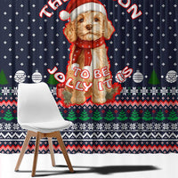 The Season To Be Jolly Goldendoodle Christmas Window Curtain Xmas Holiday Patterns - Wonder Print Shop
