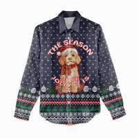 The Season To Be Jolly Goldendoodle Christmas Women Casual Shirt Xmas Holiday Patterns - Wonder Print Shop