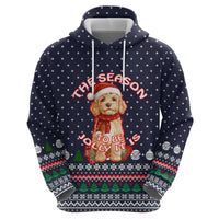The Season To Be Jolly Goldendoodle Christmas Zip Hoodie Xmas Holiday Patterns - Wonder Print Shop