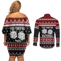 They Are Natural Christmas Couples Matching Off Shoulder Short Dress and Long Sleeve Button Shirt Xmas Holiday Patterns - Wonder Print Shop