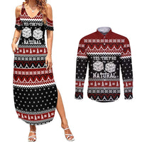 They Are Natural Christmas Couples Matching Summer Maxi Dress and Long Sleeve Button Shirt Xmas Holiday Patterns - Wonder Print Shop