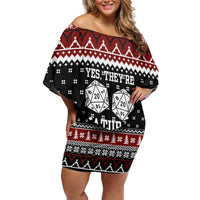 They Are Natural Christmas Off Shoulder Short Dress Xmas Holiday Patterns - Wonder Print Shop