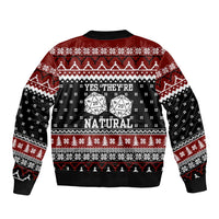 They Are Natural Christmas Sleeve Zip Bomber Jacket Xmas Holiday Patterns - Wonder Print Shop