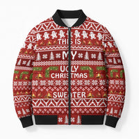 This Is My Christmas Bomber Puffer Jacket Xmas Holiday Patterns - Wonder Print Shop