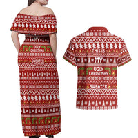 This Is My Christmas Couples Matching Off Shoulder Maxi Dress and Hawaiian Shirt Xmas Holiday Patterns - Wonder Print Shop