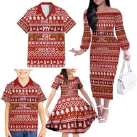 This Is My Christmas Family Matching Off The Shoulder Long Sleeve Dress and Hawaiian Shirt Xmas Holiday Patterns - Wonder Print Shop