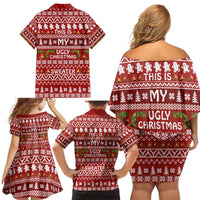 This Is My Christmas Family Matching Off Shoulder Short Dress and Hawaiian Shirt Xmas Holiday Patterns - Wonder Print Shop