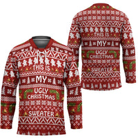 This Is My Christmas Hockey Jersey Xmas Holiday Patterns - Wonder Print Shop