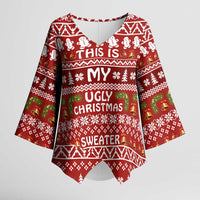 This Is My Christmas Kimono Sleeve Blouse Xmas Holiday Patterns - Wonder Print Shop