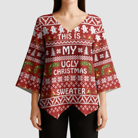 This Is My Christmas Kimono Sleeve Blouse Xmas Holiday Patterns - Wonder Print Shop