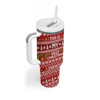 This Is My Christmas Tumbler With Handle Xmas Holiday Patterns - Wonder Print Shop