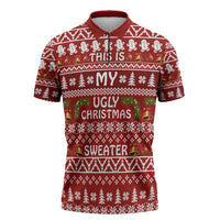This Is My Christmas Zipper Polo Shirt Xmas Holiday Patterns - Wonder Print Shop