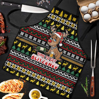 Time To Get Blitzened Christmas Apron Xmas Holiday Patterns - Wonder Print Shop