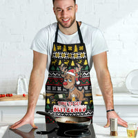 Time To Get Blitzened Christmas Apron Xmas Holiday Patterns - Wonder Print Shop