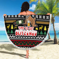Time To Get Blitzened Christmas Beach Blanket Xmas Holiday Patterns - Wonder Print Shop