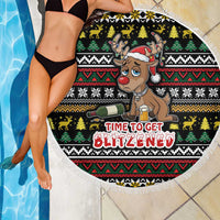 Time To Get Blitzened Christmas Beach Blanket Xmas Holiday Patterns - Wonder Print Shop