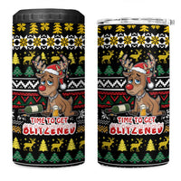Time To Get Blitzened Christmas 4 in 1 Can Cooler Tumbler Xmas Holiday Patterns - Wonder Print Shop