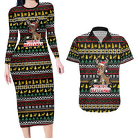 Time To Get Blitzened Christmas Couples Matching Long Sleeve Bodycon Dress and Hawaiian Shirt Xmas Holiday Patterns - Wonder Print Shop