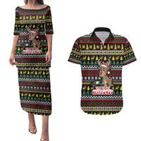 Time To Get Blitzened Christmas Couples Matching Puletasi and Hawaiian Shirt Xmas Holiday Patterns - Wonder Print Shop