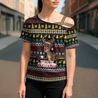 Time To Get Blitzened Christmas Cross Shoulder Shirt Xmas Holiday Patterns - Wonder Print Shop