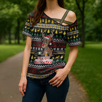 Time To Get Blitzened Christmas Cross Shoulder Shirt Xmas Holiday Patterns - Wonder Print Shop