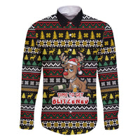 Time To Get Blitzened Christmas Family Matching Off The Shoulder Long Sleeve Dress and Hawaiian Shirt Xmas Holiday Patterns - Wonder Print Shop