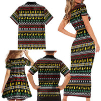 Time To Get Blitzened Christmas Family Matching Short Sleeve Bodycon Dress and Hawaiian Shirt Xmas Holiday Patterns - Wonder Print Shop