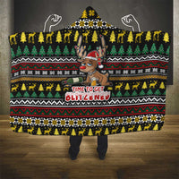Time To Get Blitzened Christmas Hooded Blanket Xmas Holiday Patterns - Wonder Print Shop