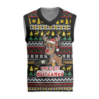 Time To Get Blitzened Christmas Knitted V-Neck Vest Xmas Holiday Patterns - Wonder Print Shop