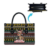 Time To Get Blitzened Christmas Leather Bag Xmas Holiday Patterns - Wonder Print Shop