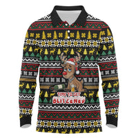 Time To Get Blitzened Christmas Long Sleeve Polo Shirt Xmas Holiday Patterns - Wonder Print Shop